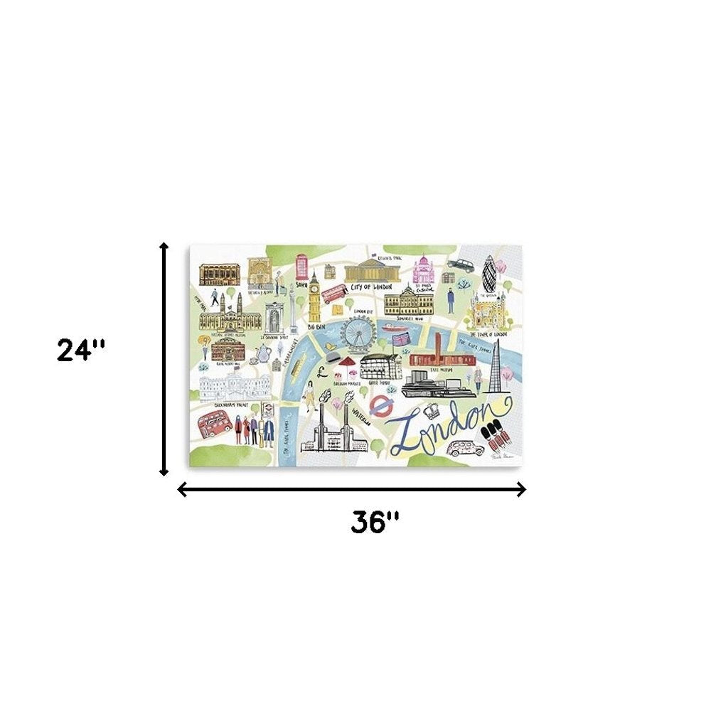 Fun Illustrated London Map Unframed Print Wall Art — view 10