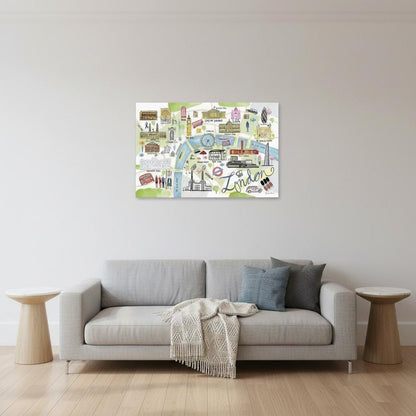 Fun Illustrated London Map Unframed Print Wall Art HomeRoots