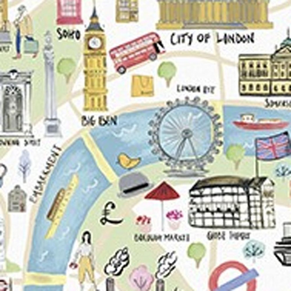 Fun Illustrated London Map Unframed Print Wall Art — view 14