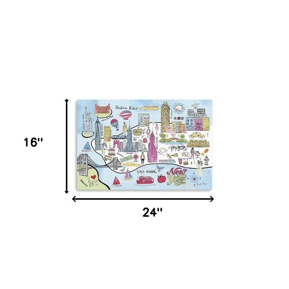 Fun Illustrated Nyc Map Unframed Print Wall Art — view 6