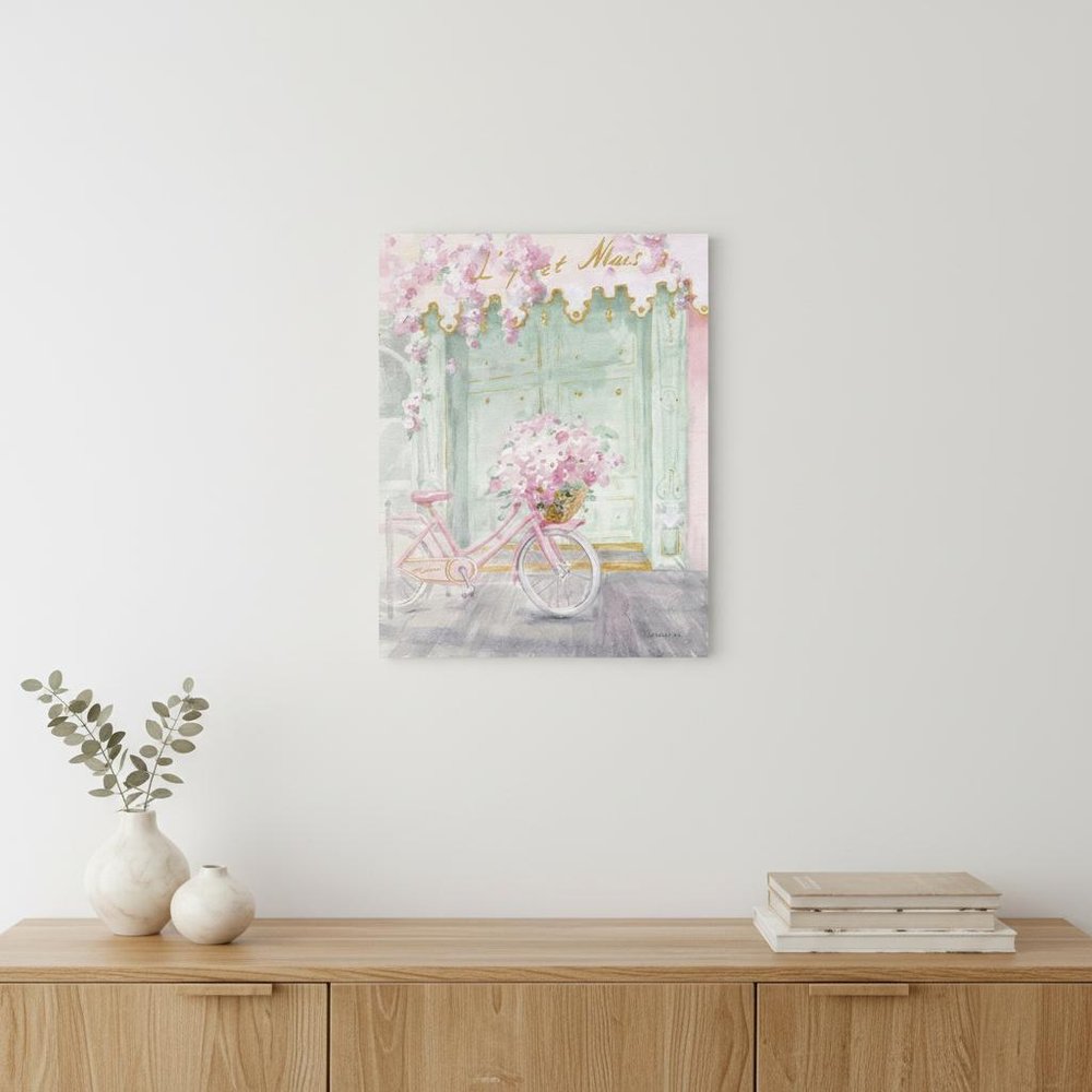Pretty Pastel Pink Paris Unframed Print Wall Art — view 1