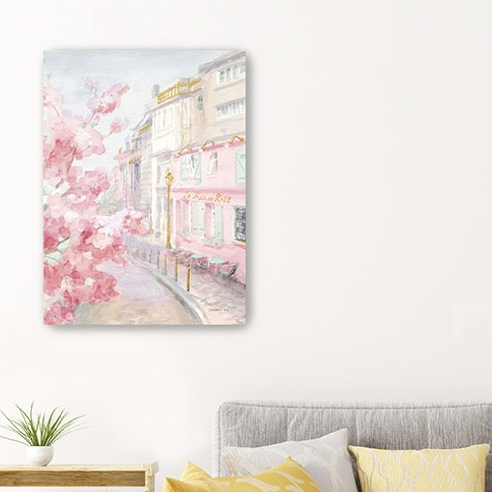 Pretty Pastel Pink Paris Street Unframed Print Wall Art HomeRoots