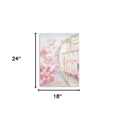 Pretty Pastel Pink Paris Street Unframed Print Wall Art HomeRoots