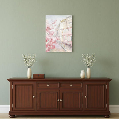 Pretty Pastel Pink Paris Street Unframed Print Wall Art HomeRoots