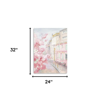 Pretty Pastel Pink Paris Street Unframed Print Wall Art HomeRoots