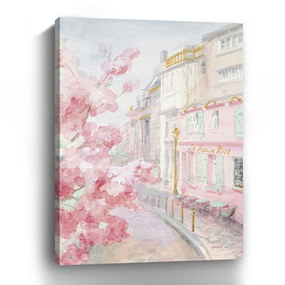 Pretty Pastel Pink Paris Street Unframed Print Wall Art HomeRoots