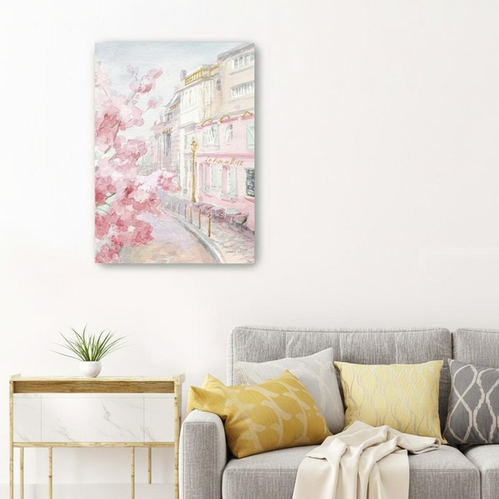 Pretty Pastel Pink Paris Street Unframed Print Wall Art HomeRoots