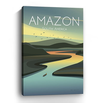 24" x 16" Vibrant South American Amazon Canvas Wall Art