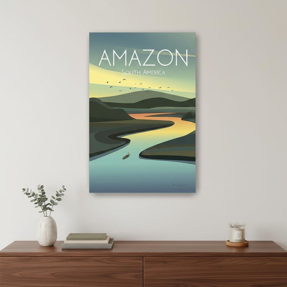24" x 16" Vibrant South American Amazon Canvas Wall Art — view 1