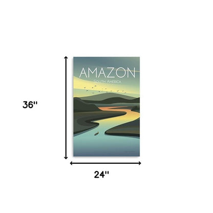 24" x 16" Vibrant South American Amazon Canvas Wall Art HomeRoots