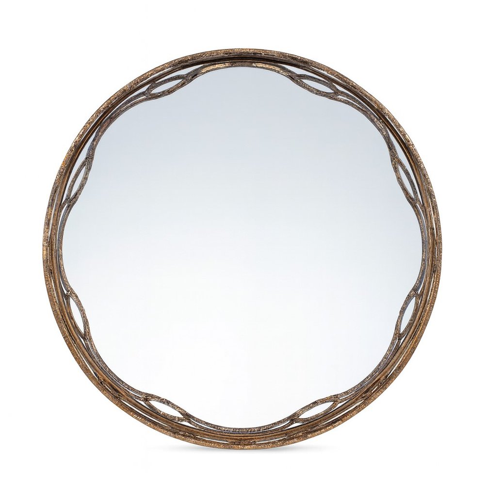 Set of Two Gold Round Ornate Framed Accent Mirrors HomeRoots