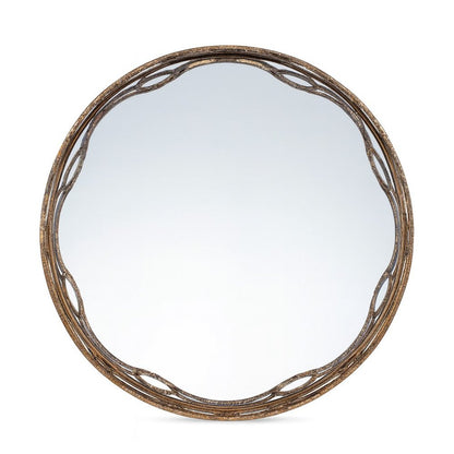 Set of Two Gold Round Ornate Framed Accent Mirrors HomeRoots