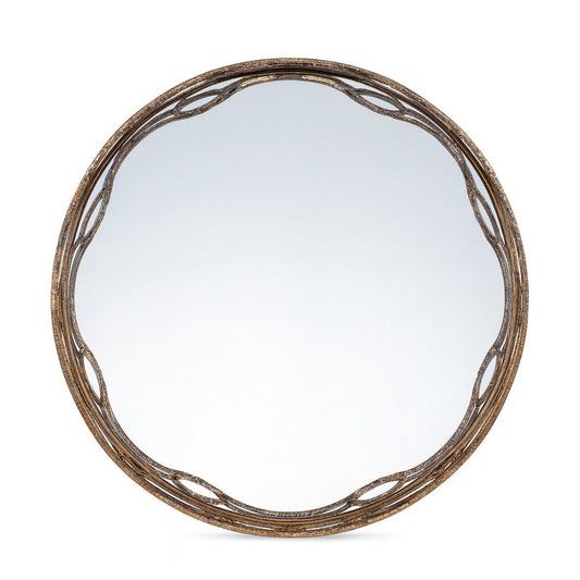 Set of Two Gold Round Ornate Framed Accent Mirrors HomeRoots