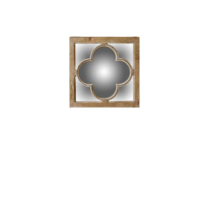 10" Natural Brown With Whitewash Square Wall Mounted Accent Mirror HomeRoots