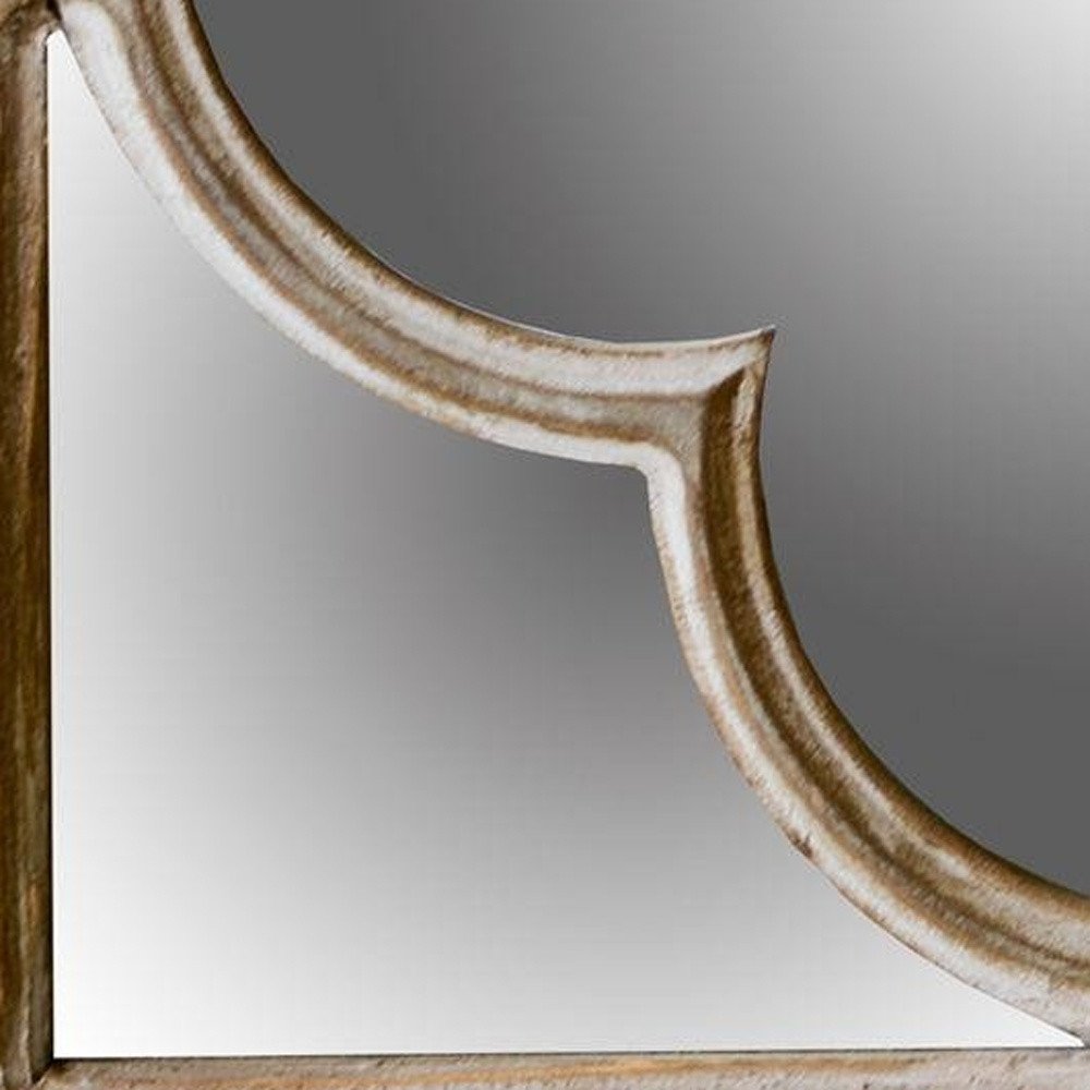10" Natural Brown With Whitewash Square Wall Mounted Accent Mirror HomeRoots