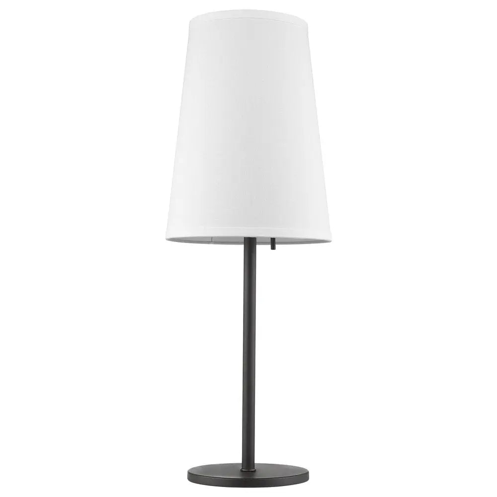 27" Black Metal Table Lamp With White Cone Shade HomeRoots