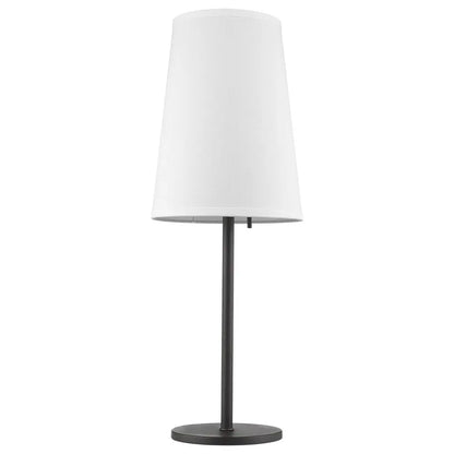 27" Black Metal Table Lamp With White Cone Shade HomeRoots