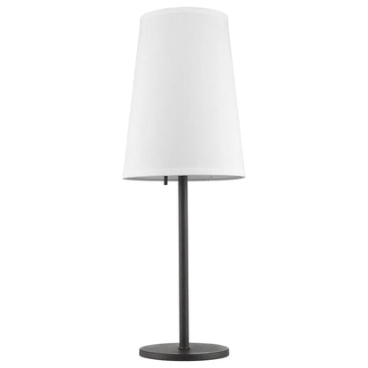 27" Black Metal Table Lamp With White Cone Shade HomeRoots