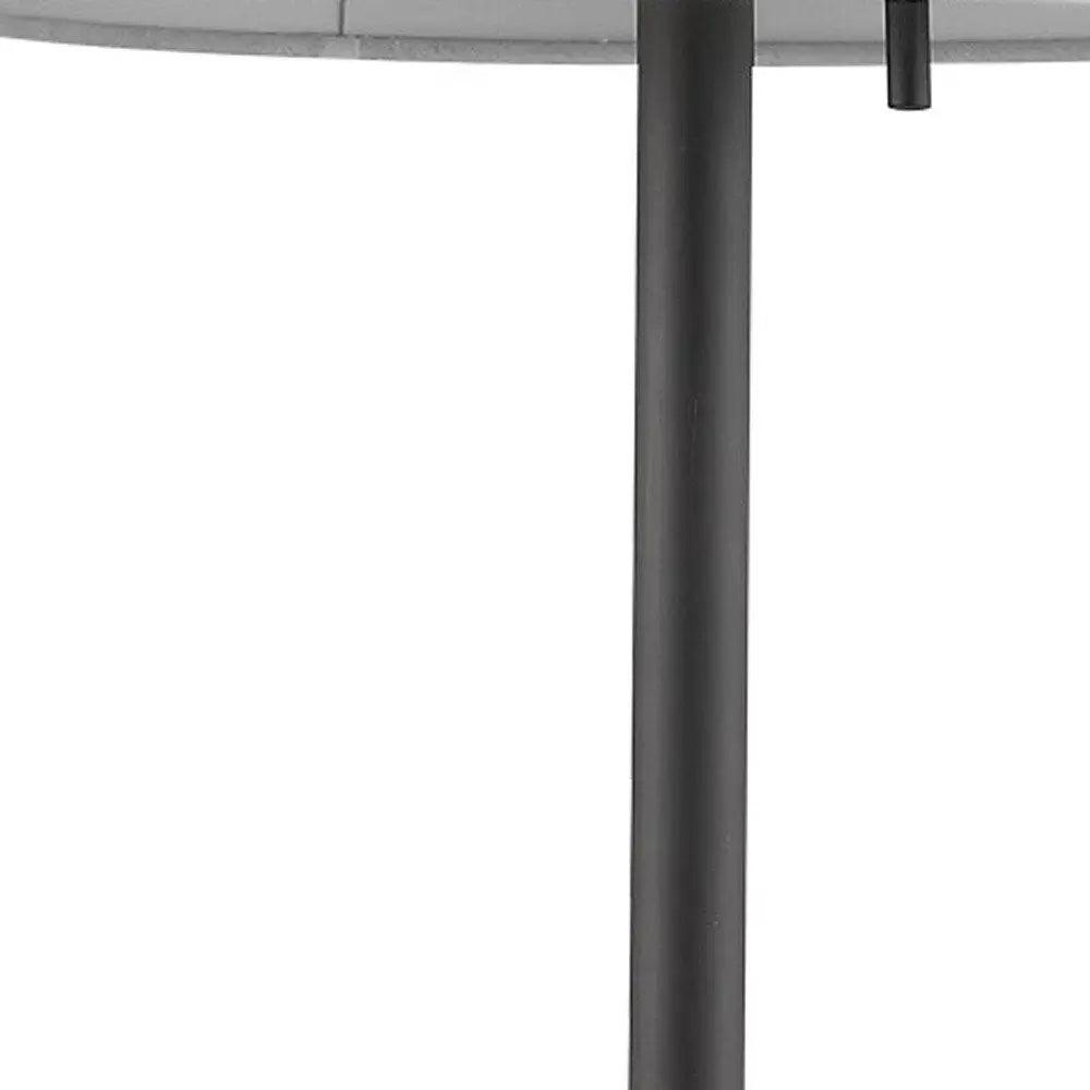 27" Black Metal Table Lamp With White Cone Shade HomeRoots