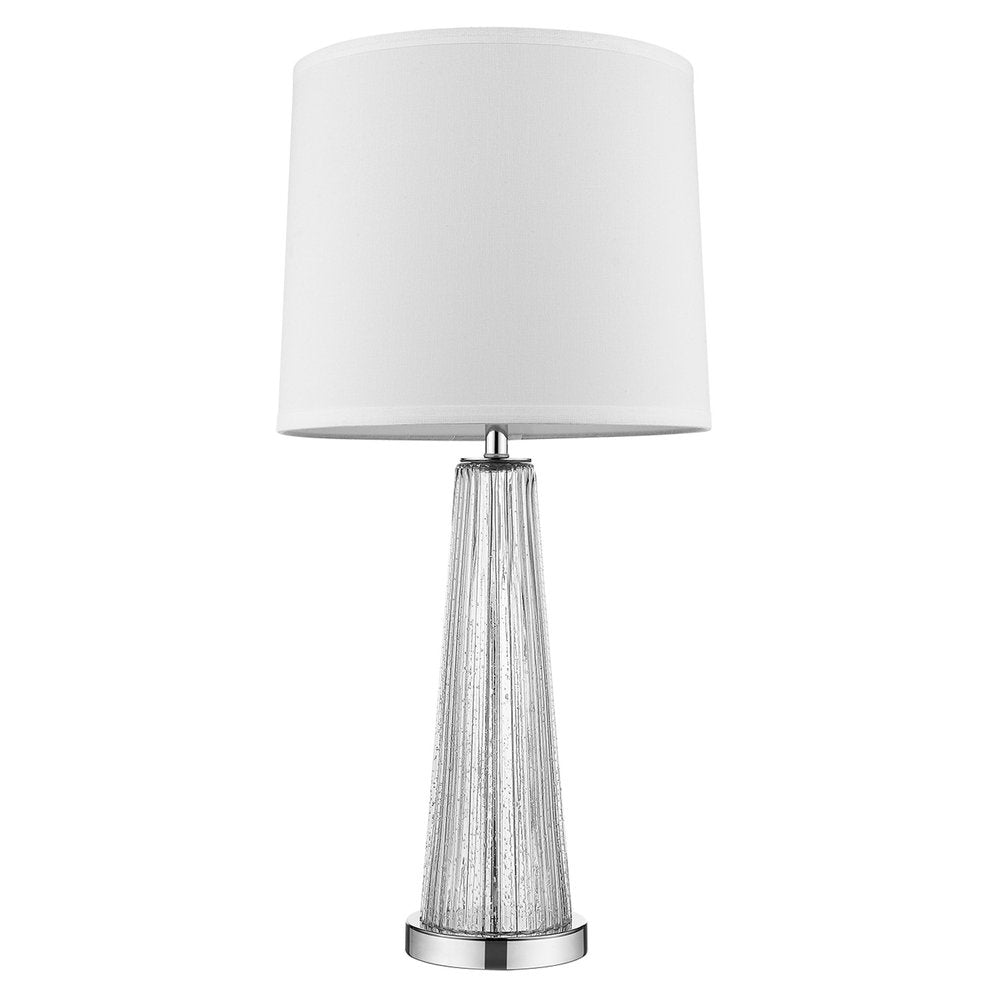29" Clear And Silver Table Lamp With Empire Shade — view 1