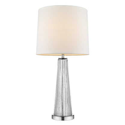 29" Clear And Silver Table Lamp With Empire Shade