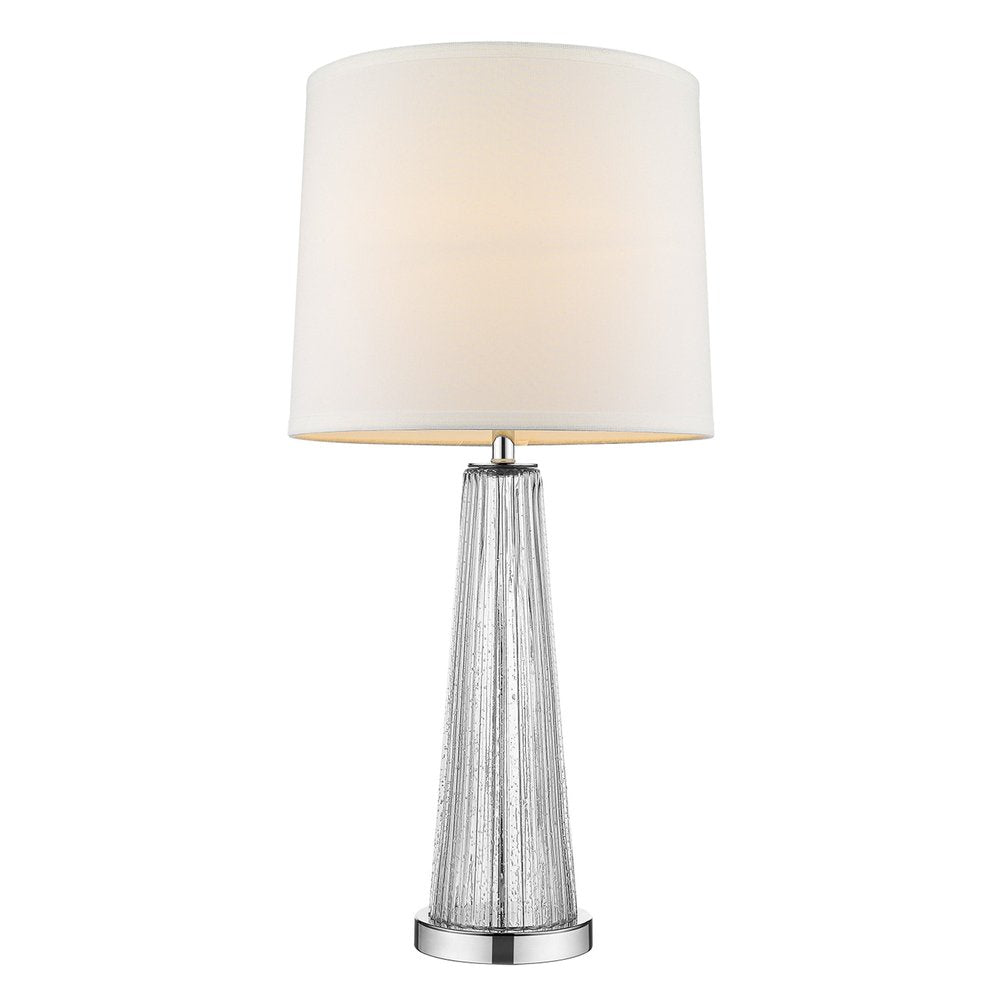 29" Clear And Silver Table Lamp With Empire Shade HomeRoots