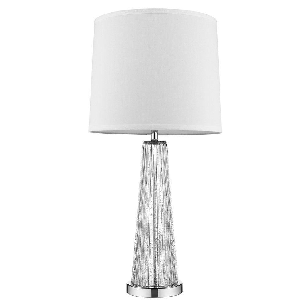 29" Clear And Silver Table Lamp With Empire Shade — view 4
