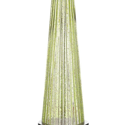 29" Green Glass Buffet Lamp With Off White Empire Shade HomeRoots