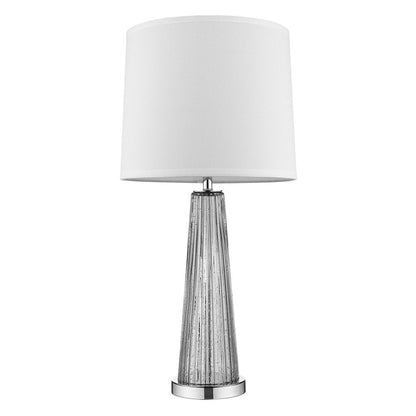 29" Silver Glass Buffet Lamp With Off White Empire Shade HomeRoots