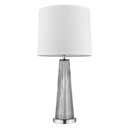 29" Silver Glass Buffet Lamp With Off White Empire Shade HomeRoots