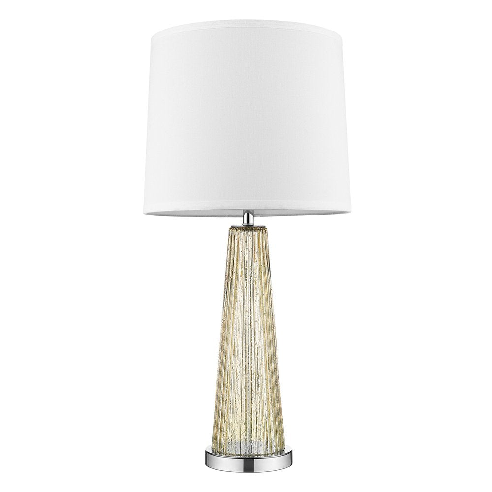 29" Champagne Glass Buffet Lamp With Off White Empire Shade HomeRoots
