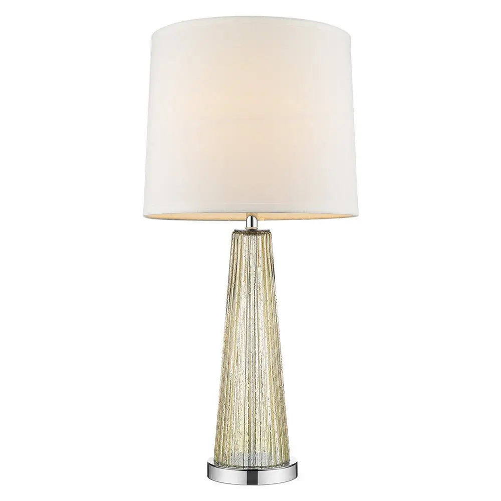 29" Champagne Glass Buffet Lamp With Off White Empire Shade HomeRoots