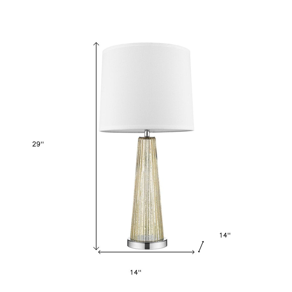 29" Champagne Glass Buffet Lamp With Off White Empire Shade — view 3