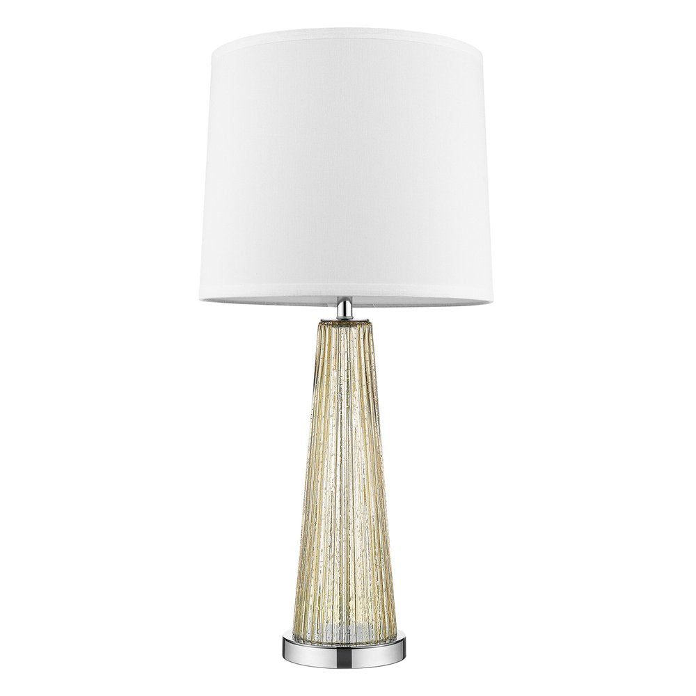 29" Champagne Glass Buffet Lamp With Off White Empire Shade HomeRoots
