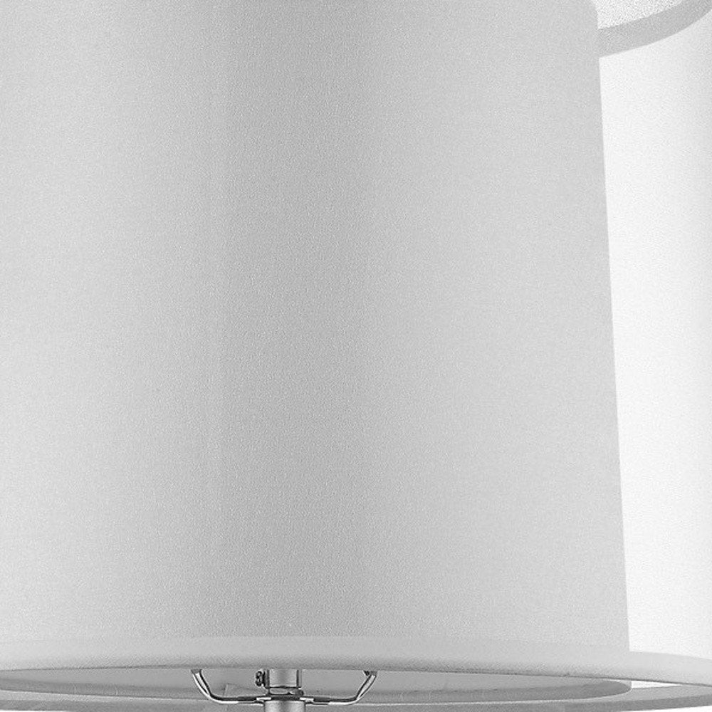 31" Silver Metal Table Lamp With White Empire Shade — view 5