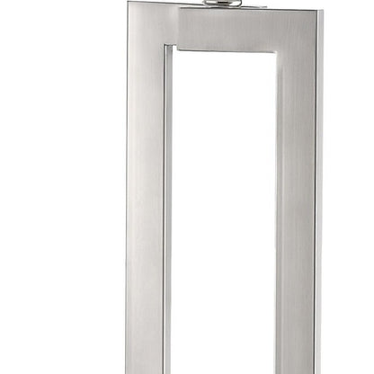 30" Silver Metal Table Lamp With White Rectangular Shade HomeRoots