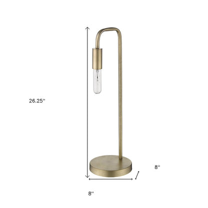 26" Brass Metal Table Lamp HomeRoots