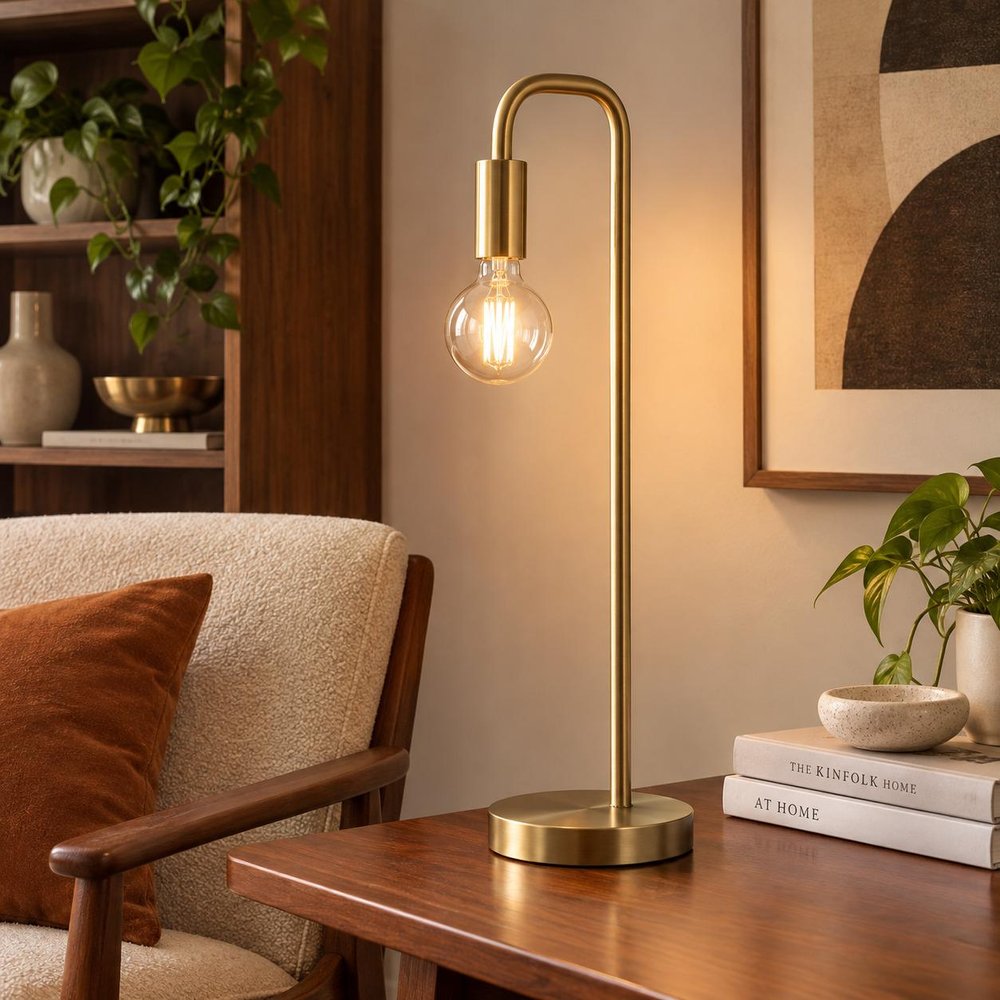 26" Brass Metal Table Lamp — view 6