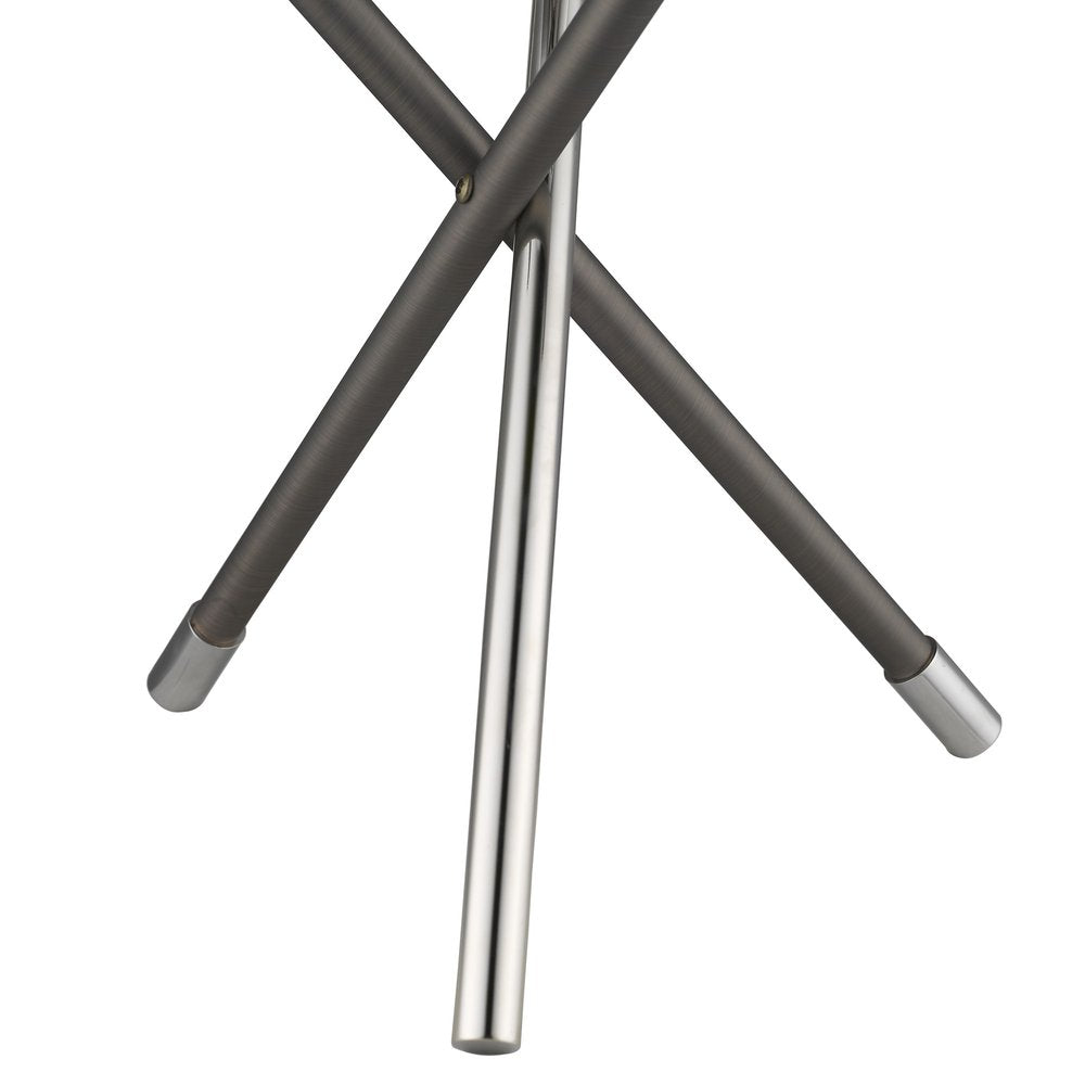 18" Black Metal Tripod Table Lamp With Nickel Globe Shade HomeRoots