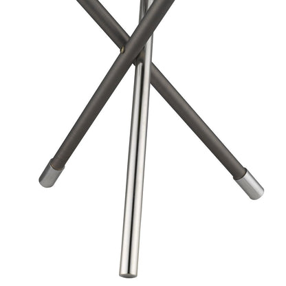18" Black Metal Tripod Table Lamp With Nickel Globe Shade HomeRoots