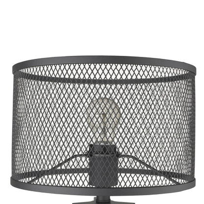 20" Brown Solid Wood Tripod Table Lamp With Black Drum Shade HomeRoots