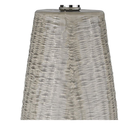 33" Light Gray Ceramic Table Lamp With White Drum Shade HomeRoots