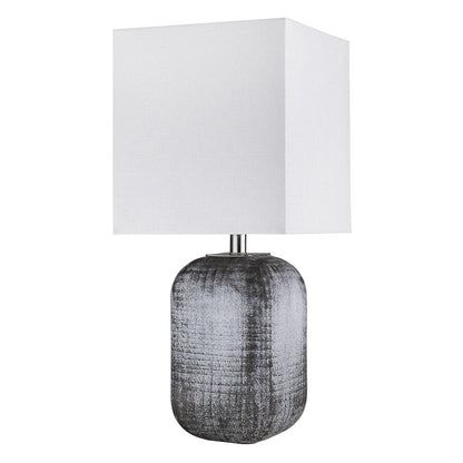 25" Blue and Gray Ceramic Table Lamp With White Square Shade HomeRoots