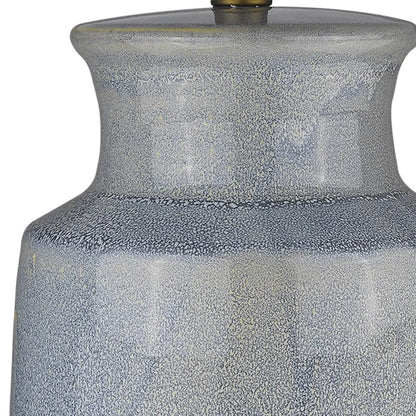 27" Gray Ceramic Table Lamp With White Empire Shade HomeRoots