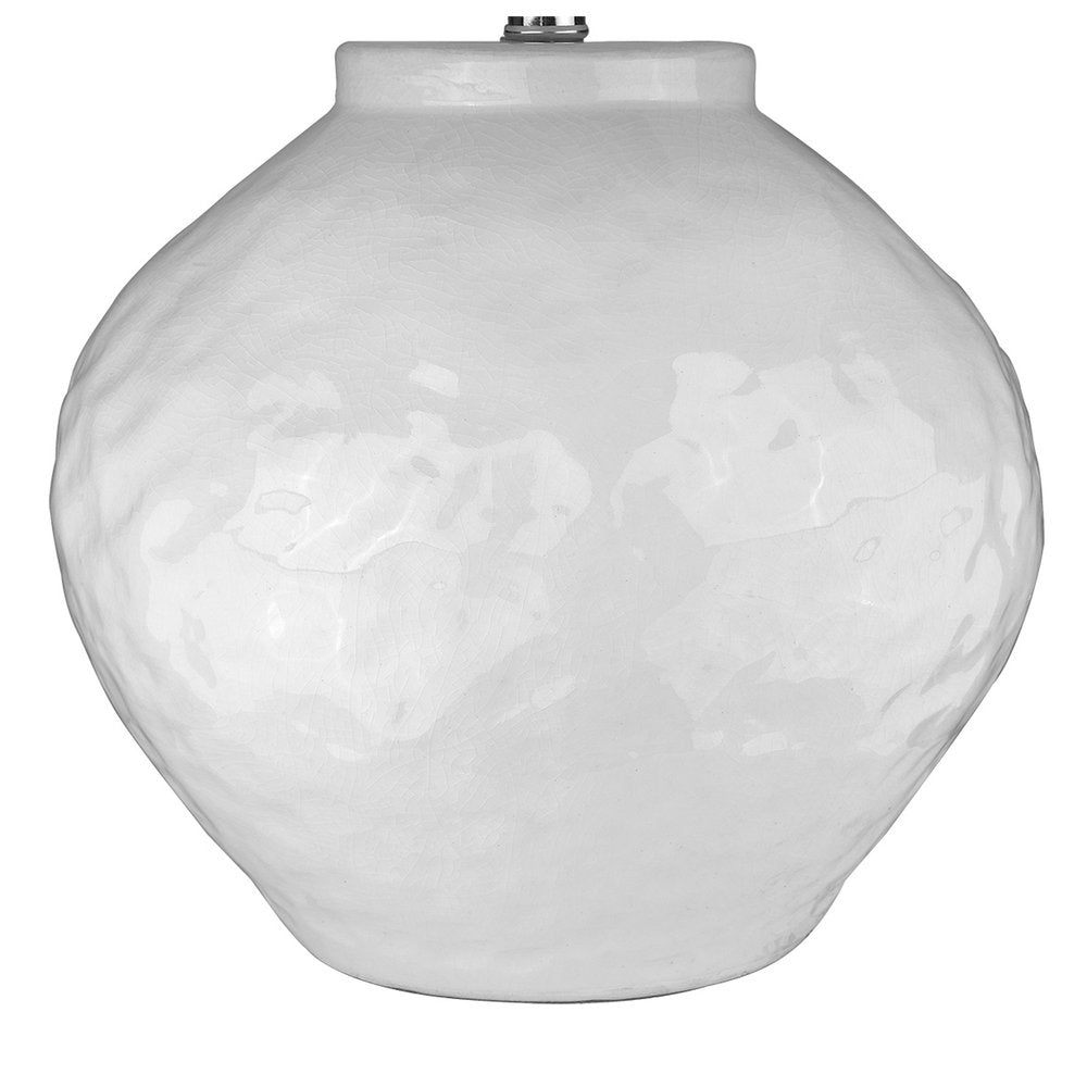 26" White Ceramic Table Lamp With White Drum Shade — view 4