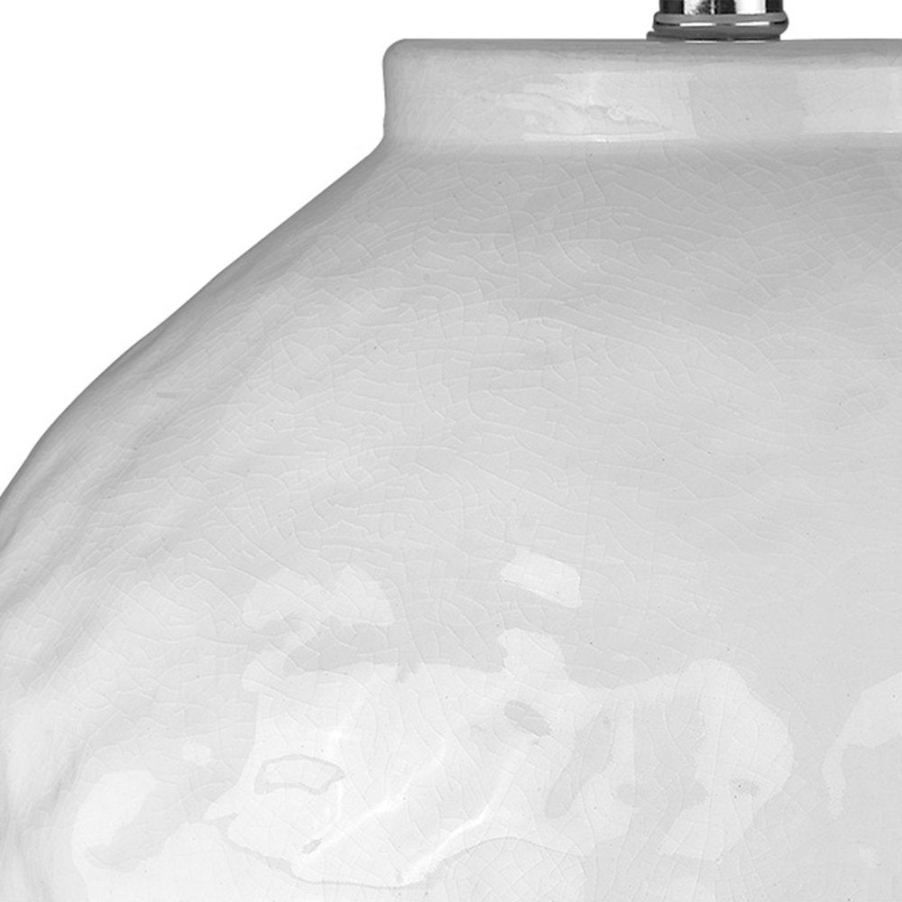26" White Ceramic Table Lamp With White Drum Shade HomeRoots