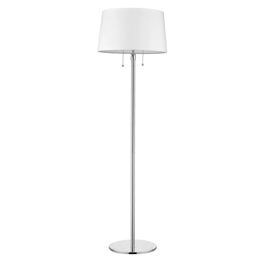 59" Floor Lamp With White Linen Empire Shade HomeRoots
