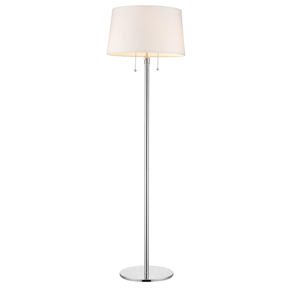 59" Floor Lamp With White Linen Empire Shade — view 2