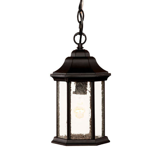 Antique Black Textured Glass Lantern Hanging Light HomeRoots