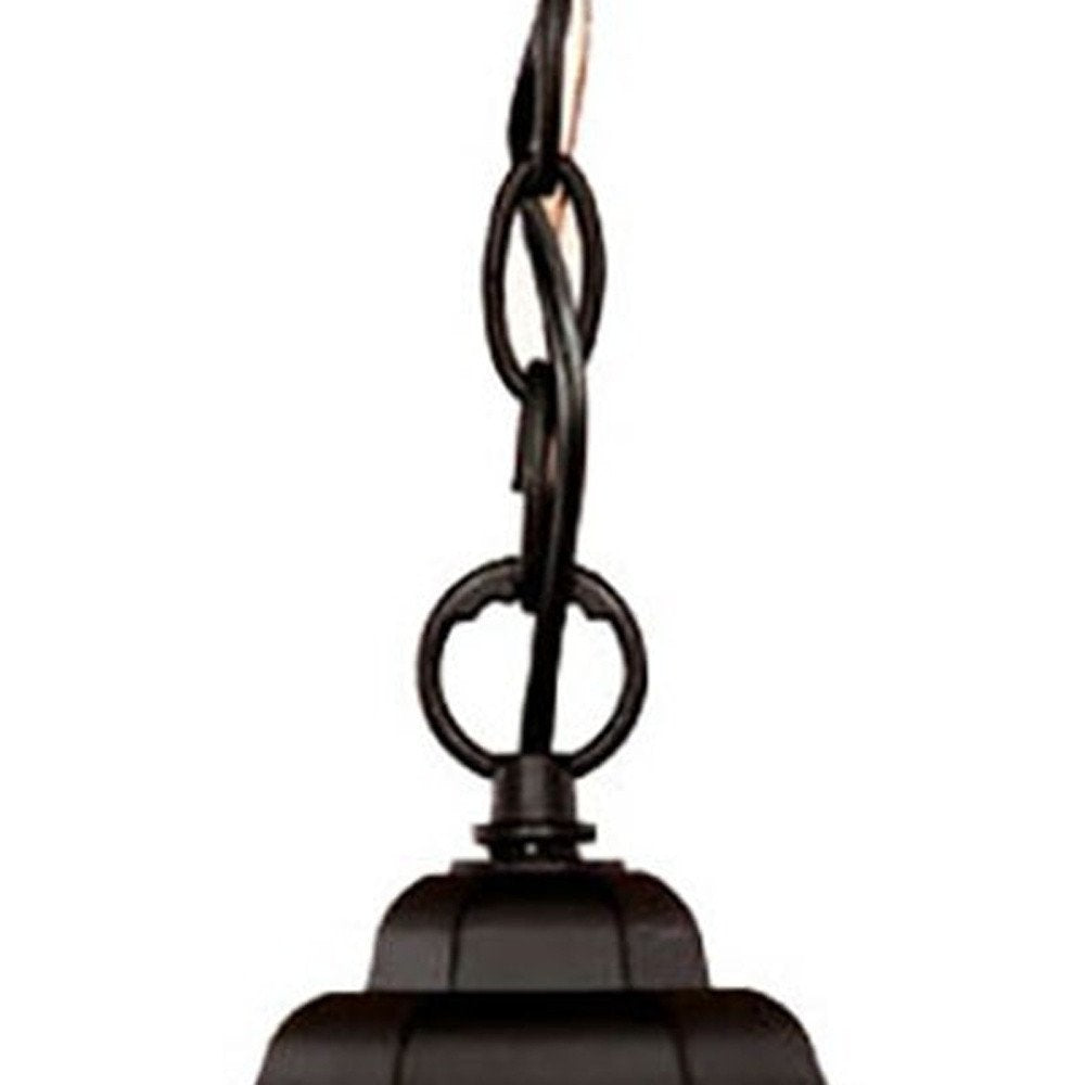 Antique Black Textured Glass Lantern Hanging Light HomeRoots